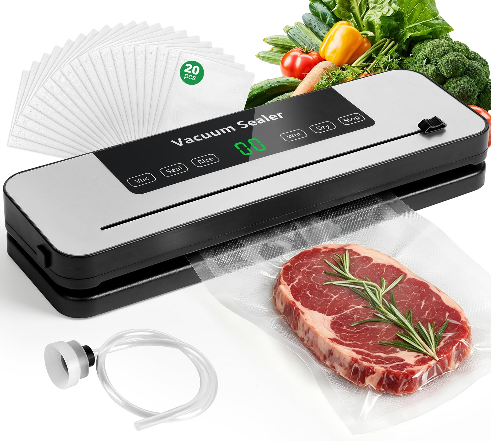 Meal Prep With Rice - Macchina sigillatrice sottovuoto per alimenti, 6